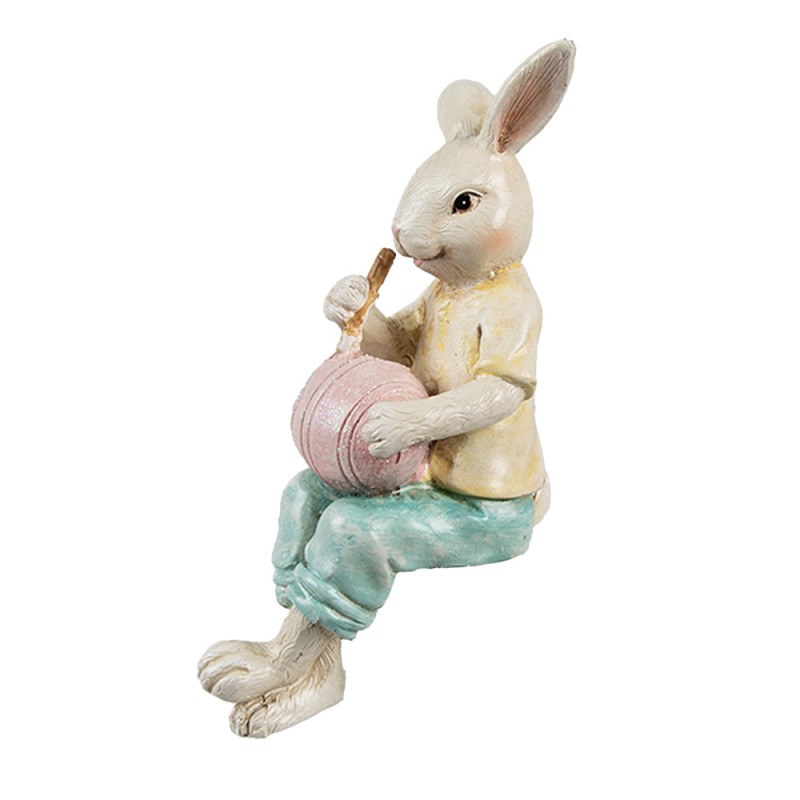 Clayre & Eef Statuetta decorativa Coniglio 7x5x14 cm Beige Plastica