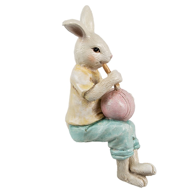 Clayre & Eef Statuetta decorativa Coniglio 7x5x14 cm Beige Plastica
