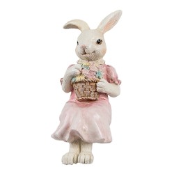 Clayre & Eef Dekorationsfigur Kaninchen 7x5x13 cm Beige Kunststoff