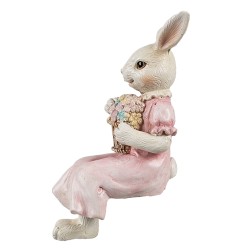 Clayre & Eef Dekorationsfigur Kaninchen 7x5x13 cm Beige Kunststoff