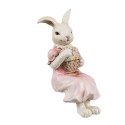 Clayre & Eef Decorative Figurine Rabbit 7x5x13 cm Beige Plastic