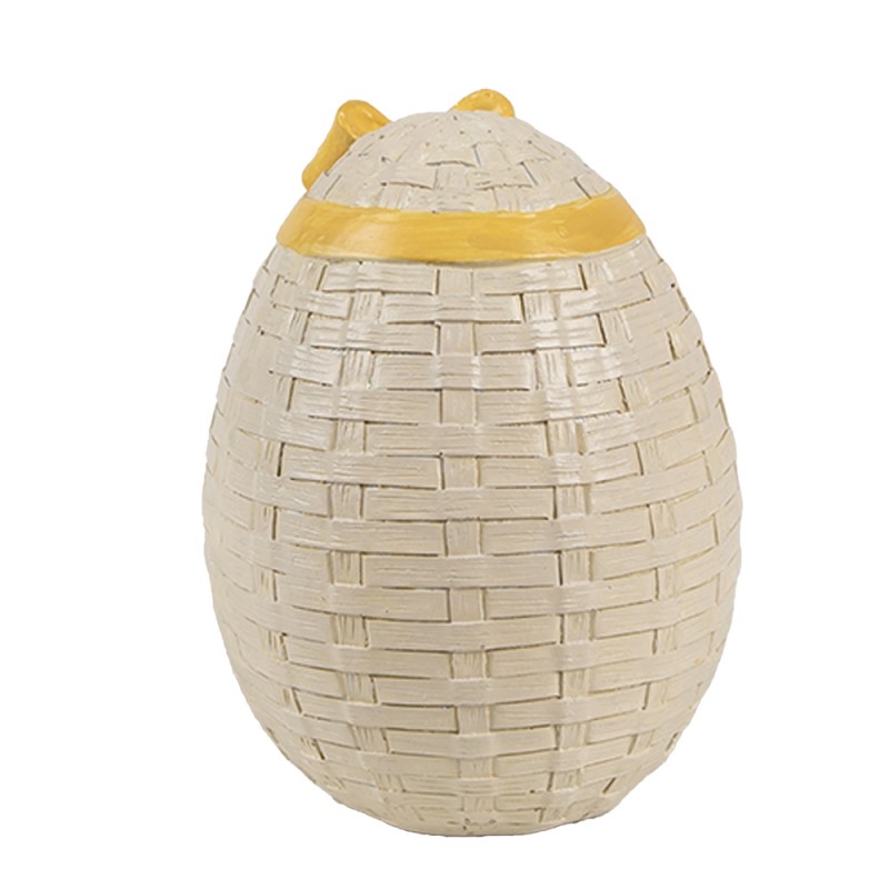 Clayre & Eef Decoratie Beeld Ei 9x8x10 cm Beige Kunststof