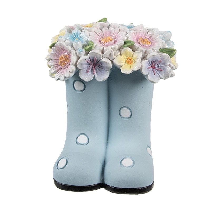 Clayre & Eef Figurine décorative Botte 10x10x12 cm Bleu Plastique