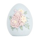 Clayre & Eef Figurine décorative Œuf 10x11x13 cm Bleu Plastique