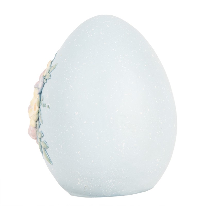 Clayre & Eef Figurine décorative Œuf 10x11x13 cm Bleu Plastique