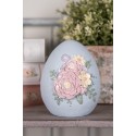 Clayre & Eef Figurine décorative Œuf 10x11x13 cm Bleu Plastique