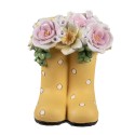 Clayre & Eef Decorative Figurine Boots 10x10x12 cm Yellow Plastic Flowers