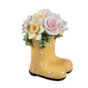 Clayre & Eef Decorative Figurine Boots 10x10x12 cm Yellow Plastic Flowers