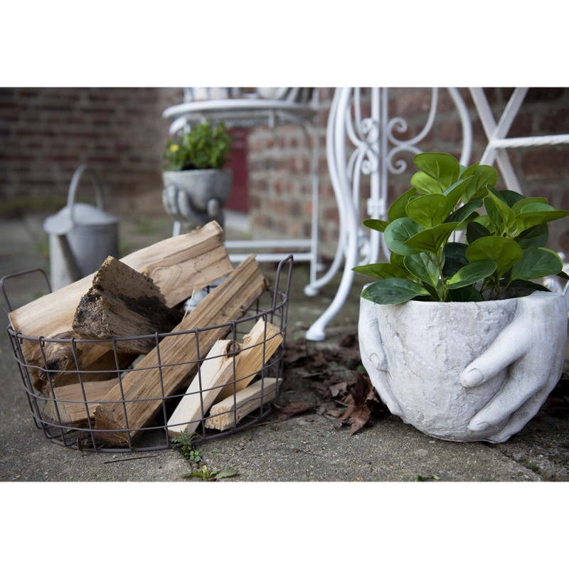 Clayre & Eef Storage Basket Ø 36x19 cm Brown Iron