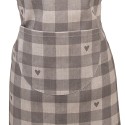 Clayre & Eef Tablier pour enfants 48x56 cm Gris Beige Coton Coeurs