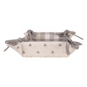 Clayre & Eef Cestino del pane 35x35x8 cm Beige Grigio Cotone Quadrato Cuoricini