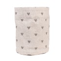 Clayre & Eef Broodmand Ø 15x16 cm Beige Grijs Katoen Rond Hartjes