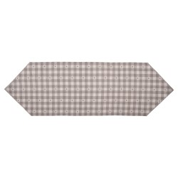 Clayre & Eef Chemin de table 50x160 cm Beige Gris Coton Coeurs