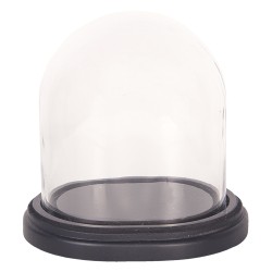 Clayre & Eef Glocke 17x14x18 cm Braun Holz Glas Oval