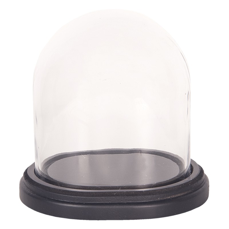 Clayre & Eef Glocke 17x14x18 cm Braun Holz Glas Oval