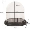 Clayre & Eef Cloche 17x14x18 cm Brown Wood Glass Oval