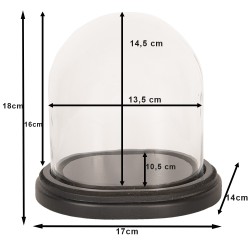Clayre & Eef Cloche 17x14x18 cm Marron Bois Verre Ovale