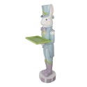 Clayre & Eef Image de décoration Lapin 44x41x123 cm Blanc Bleu Plastique