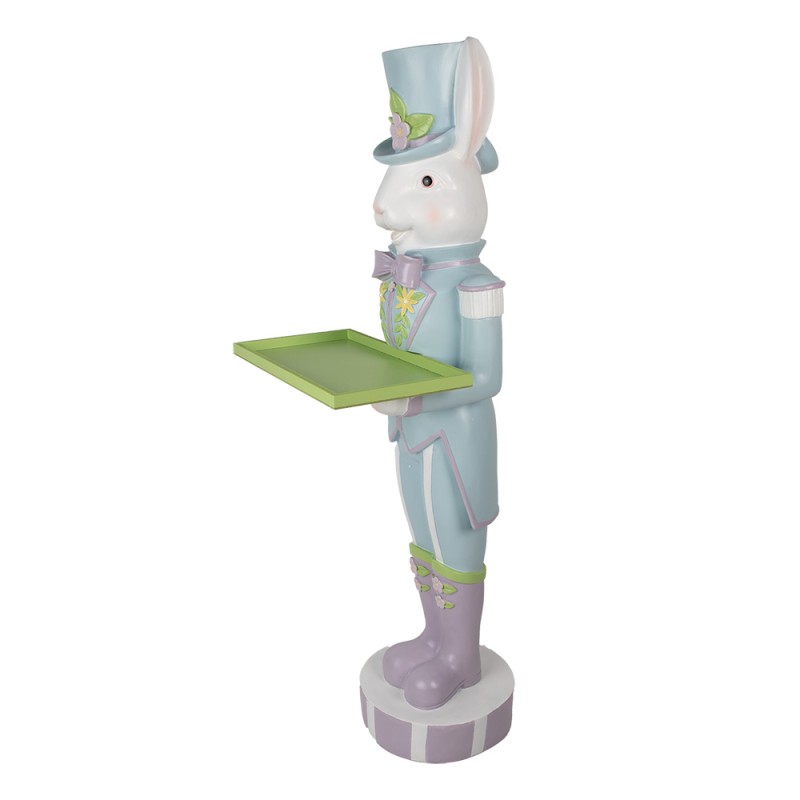 Clayre & Eef Image de décoration Lapin 44x41x123 cm Blanc Bleu Plastique