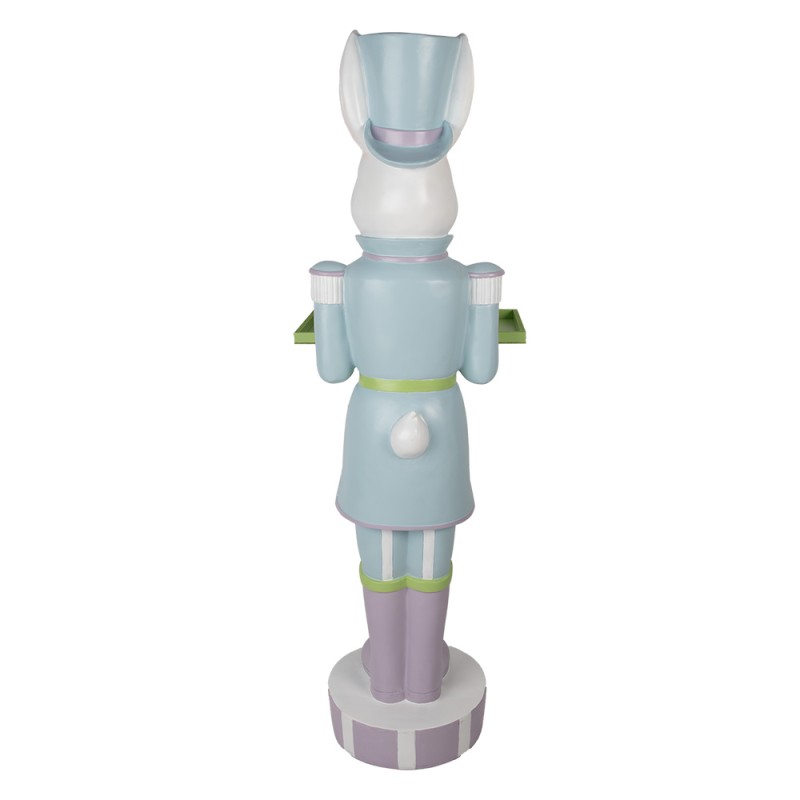 Clayre & Eef Image de décoration Lapin 44x41x123 cm Blanc Bleu Plastique