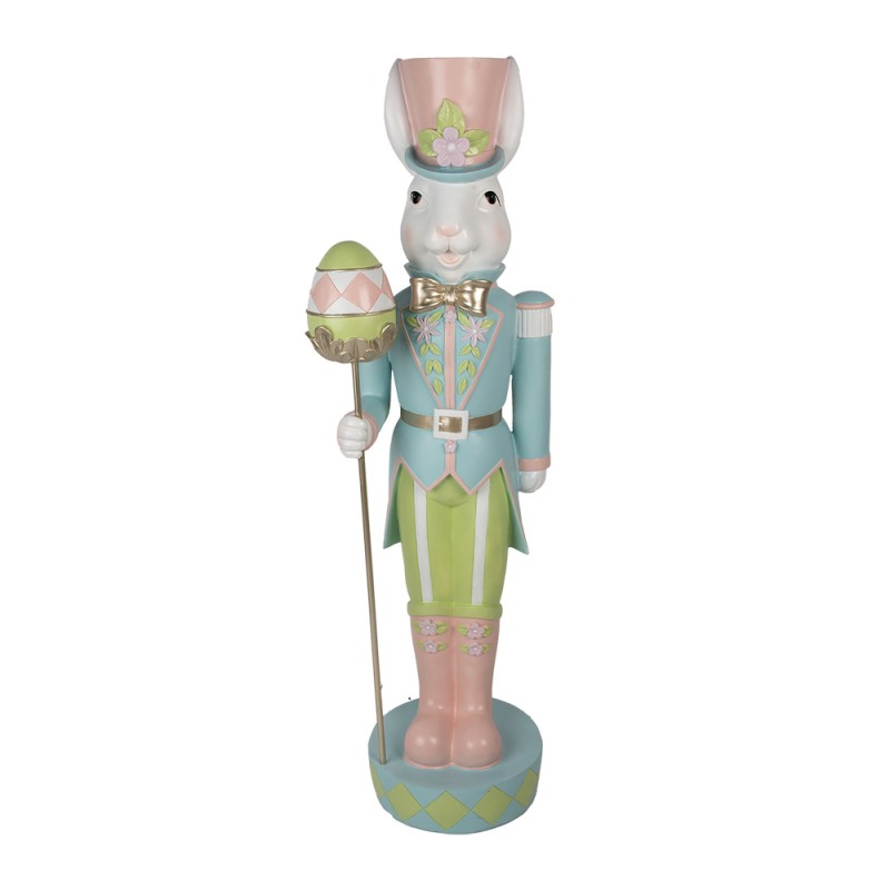Clayre & Eef Image de décoration Lapin 40x33x122 cm Blanc Bleu Plastique