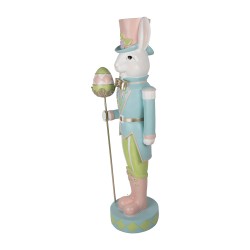 Clayre & Eef Image de décoration Lapin 40x33x122 cm Blanc Bleu Plastique
