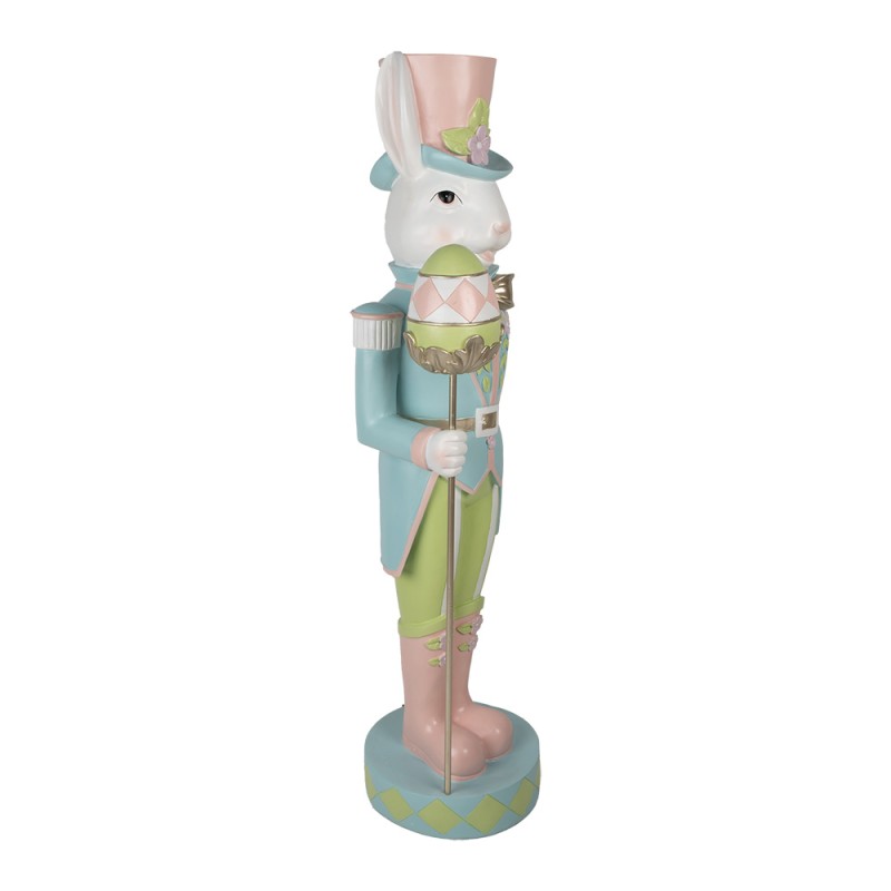 Clayre & Eef Image de décoration Lapin 40x33x122 cm Blanc Bleu Plastique