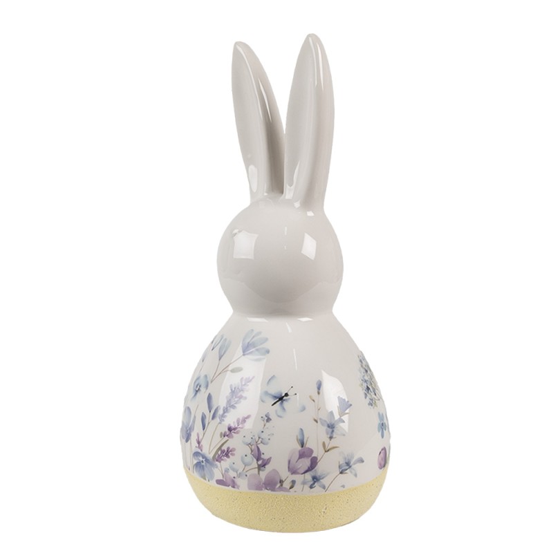 Clayre & Eef Decorative Figurine Rabbit 23 cm White Blue Ceramic