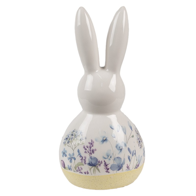 Clayre & Eef Decorative Figurine Rabbit 23 cm White Blue Ceramic
