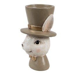 Clayre & Eef Egg Cup Rabbit 7x7x12 cm Beige Plastic