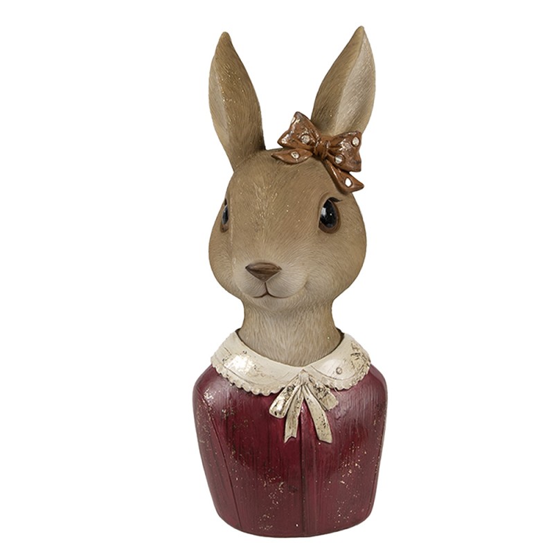 Clayre & Eef Figurine décorative Lapin 7x7x17 cm Beige Plastique