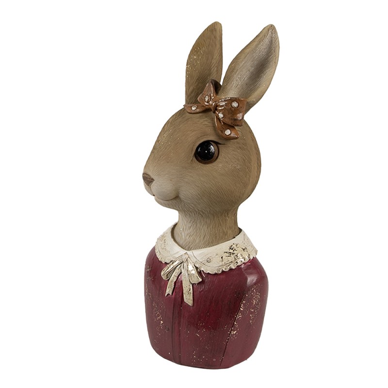Clayre & Eef Figurine décorative Lapin 7x7x17 cm Beige Plastique
