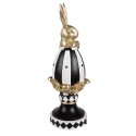Clayre & Eef Decorative Figurine Egg 13x12x34 cm Black White Plastic Rabbit