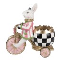 Clayre & Eef Decorative Figurine Rabbit 20x11x19 cm Pink White Plastic