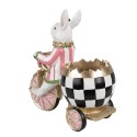 Clayre & Eef Decorative Figurine Rabbit 20x11x19 cm Pink White Plastic
