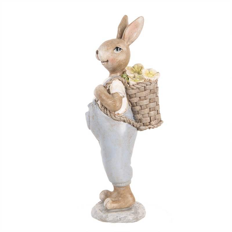 Clayre & Eef Statuetta decorativa Coniglio 17 cm Beige Plastica