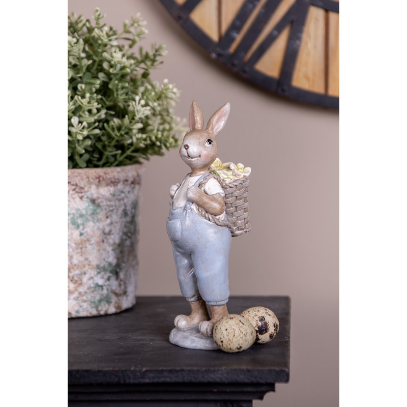 Clayre & Eef Statuetta decorativa Coniglio 17 cm Beige Plastica
