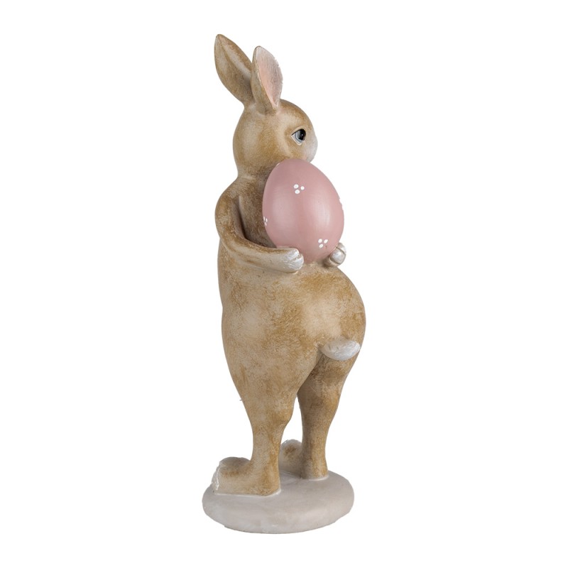 Clayre & Eef Figurine décorative Lapin 10x12x31 cm Beige Plastique