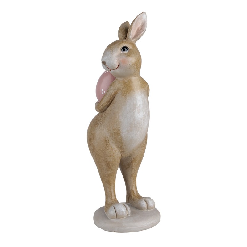 Clayre & Eef Figurine décorative Lapin 10x12x31 cm Beige Plastique