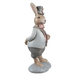 Clayre & Eef Statuetta decorativa Coniglio 19 cm Beige Blu  Plastica