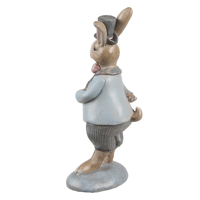 Clayre & Eef Statuetta decorativa Coniglio 19 cm Beige Blu  Plastica