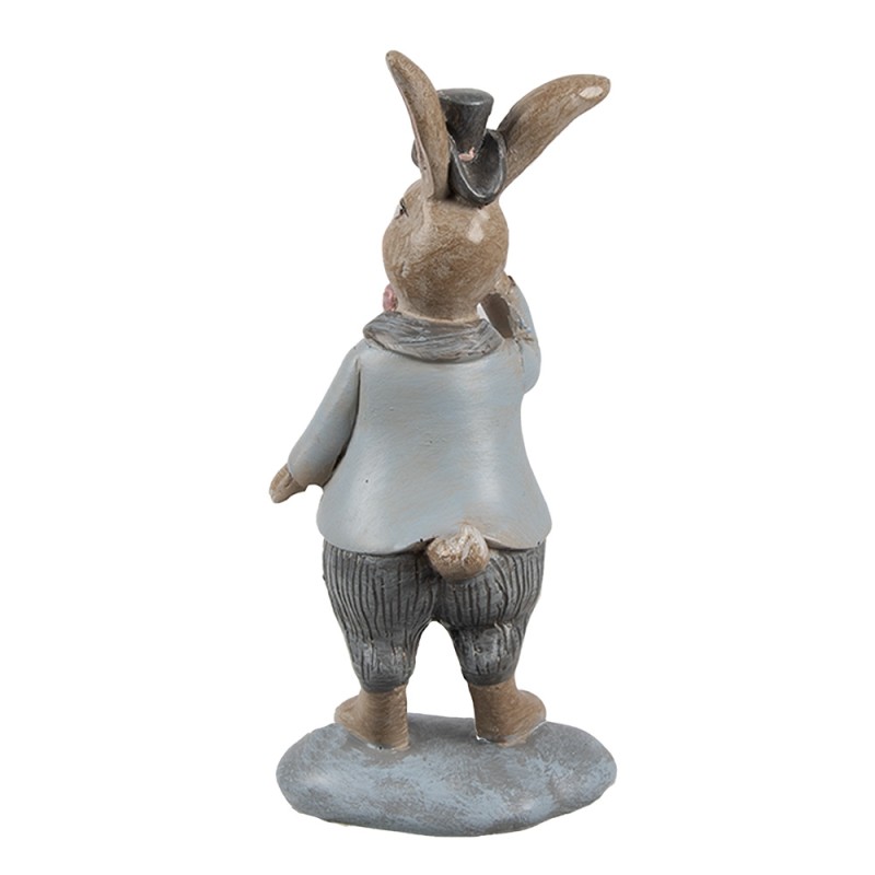 Clayre & Eef Statuetta decorativa Coniglio 13 cm Beige Blu  Plastica