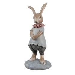 Clayre & Eef Decorative Figurine Rabbit 13 cm Beige Blue Plastic