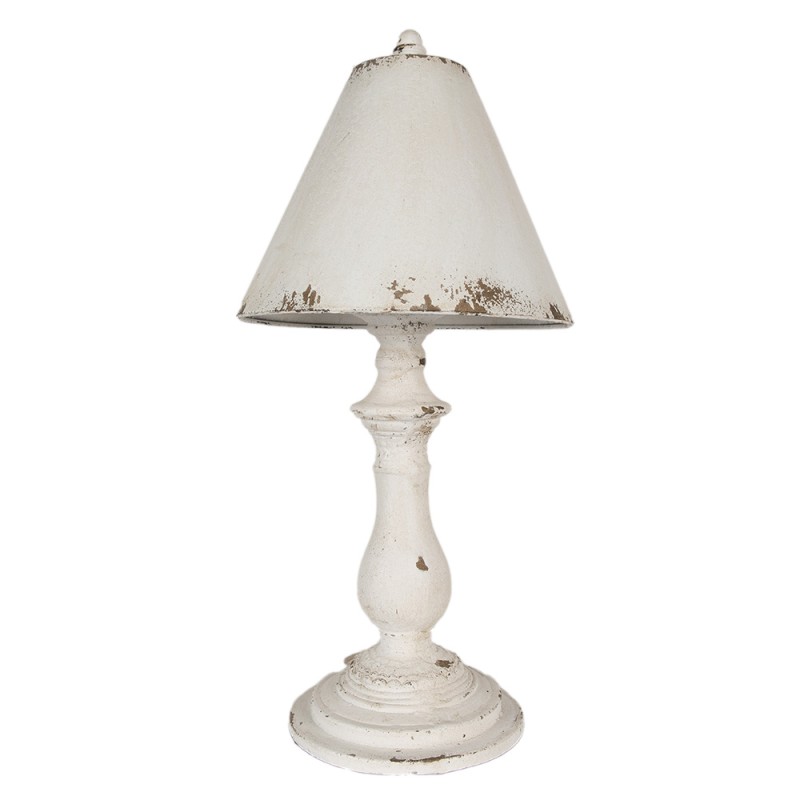 Clayre & Eef Tischlampe Ø 26x55 cm Weiß Eisen