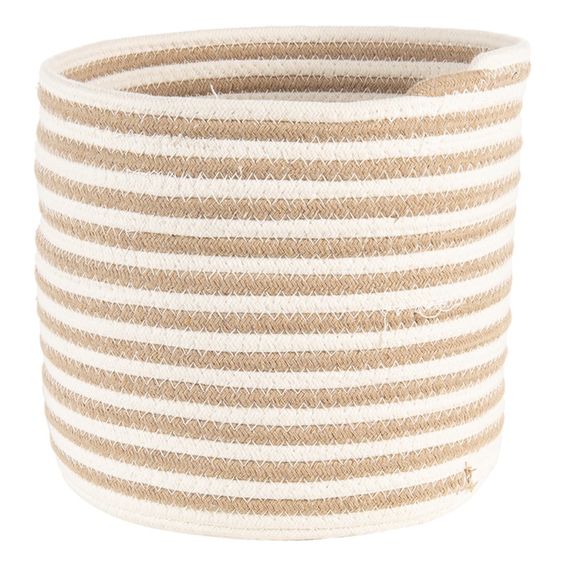 Clayre & Eef Aufbewahrungskorb 3er Set Ø 26 Ø 26 Ø 19 cm Beige Braun Seegras Rund