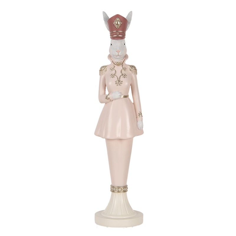 Clayre & Eef Statuetta decorativa Coniglio 44 cm Bianco Rosa  Plastica