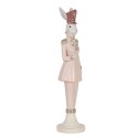Clayre & Eef Statuetta decorativa Coniglio 44 cm Bianco Rosa  Plastica