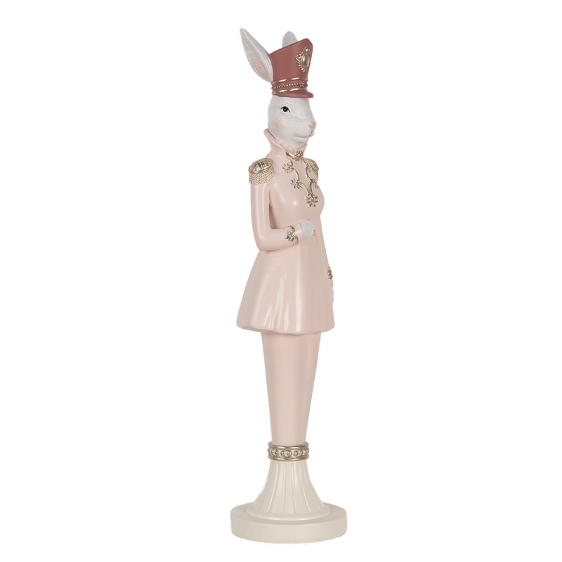 Clayre & Eef Statuetta decorativa Coniglio 44 cm Bianco Rosa  Plastica