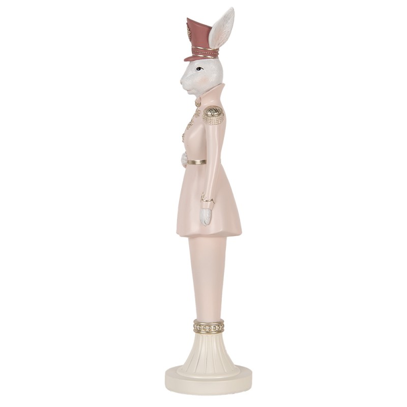 Clayre & Eef Statuetta decorativa Coniglio 44 cm Bianco Rosa  Plastica