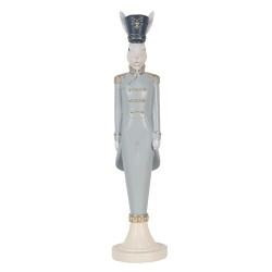 Clayre & Eef Dekorationsfigur Kaninchen 45 cm Weiß Blau Kunststoff